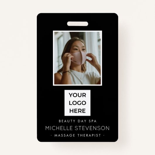 Moderner Foto Mitarbeiter Black Ausweis (Vorderseite)