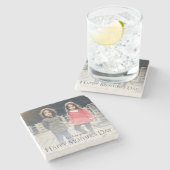 Moderner Foto Muttertagstone Untersetzer (Seitenansicht)