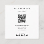 Moderner Foto Nail Artist Beauty Salon QR Code Quadratische Visitenkarte (Rückseite)
