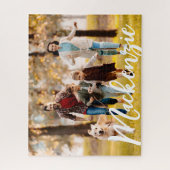 Moderner Foto Name Personalisiert Puzzle (Vertikal)