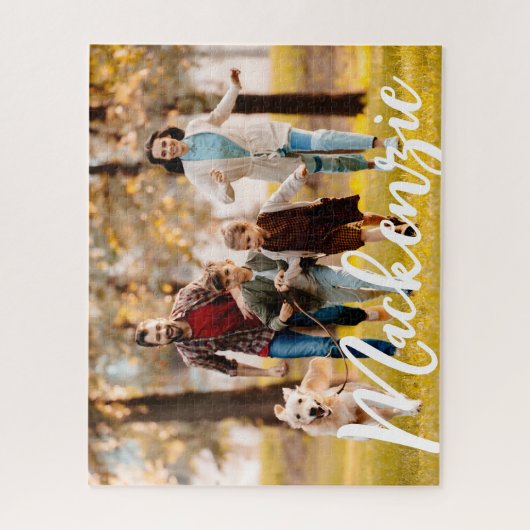 Moderner Foto Name Personalisiert Puzzle (Vertikal)