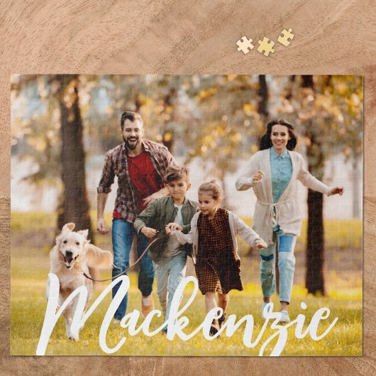 Moderner Foto Name Personalisiert Puzzle