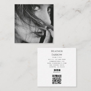 Moderner Foto-Name-Social-QR-Code Quadratische Visitenkarte