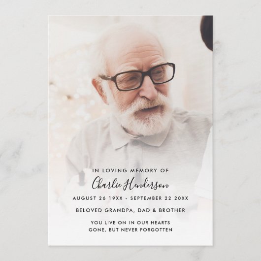 Moderner Foto-Orden der Beerdigung Programm (Vorderseite)