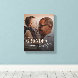 Moderner Foto-Personalisierter "Bester Opa Aller Z Leinwanddruck