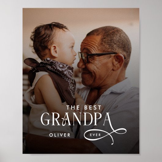 Moderner Foto-Personalisierter "Bester Opa Aller Z Poster (Vorne)