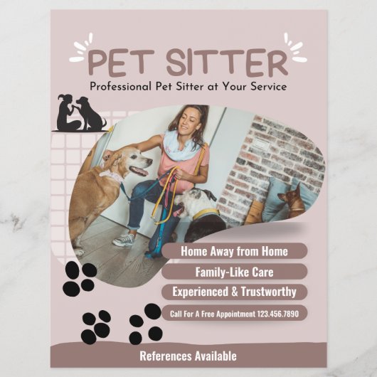Moderner Foto Pet Sitter Flyer (Vorne)