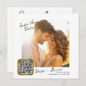 Moderner Foto-Platz mit QR-Code Save The Date (Vorne/Hinten)