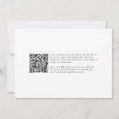Moderner Foto QR Code Einfache Hochzeit speichern  Einladung (Rückseite)