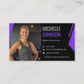 Moderner Foto-QR-Code-Fitnesscoach Visitenkarte (Vorderseite)