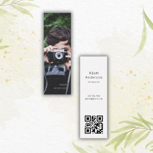 Moderner Foto QR Code Fotograf Mini Visitenkarte