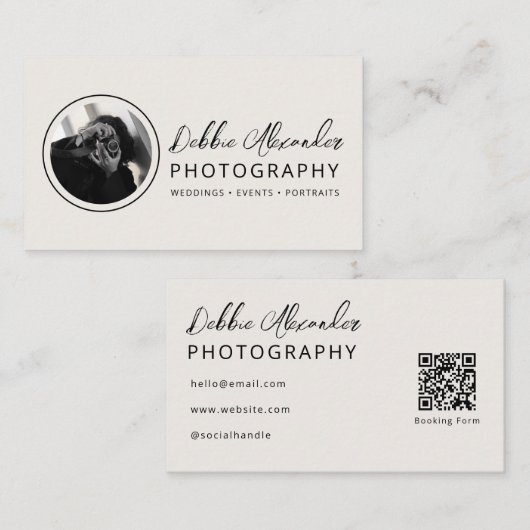 Moderner Foto-QR-Code-Fotograf Visitenkarte (Vorne/Hinten)
