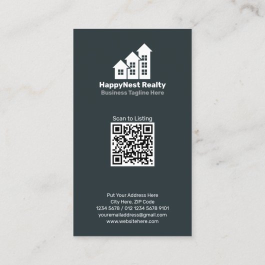 Moderner Foto QR-Code für Real Anwesen Agent Visitenkarte (Rückseite)