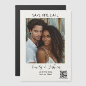 Moderner Foto-QR-Code-Save-the-Date-Magnet Magneteinladung (Vorne/Hinten)
