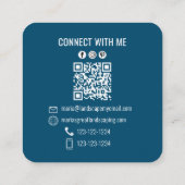 Moderner Foto-QR-Code - Verbinde dich mit mir - Bl Quadratische Visitenkarte (Rückseite)