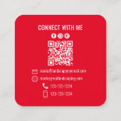 Moderner Foto-QR-Code - Verbinde dich mit mir - Ro Quadratische Visitenkarte (Rückseite)