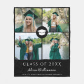 Moderner Foto schwarzer Abschluss Fleecedecke (Vorderseite)