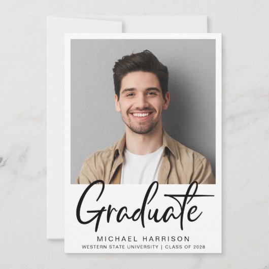 Moderner Foto Script Abschluss Ankündigung (Vorderseite)