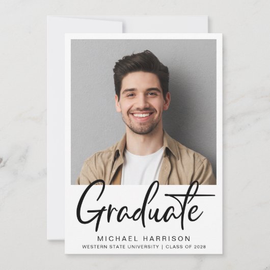 Moderner Foto Script Abschluss Ankündigung (Vorderseite)