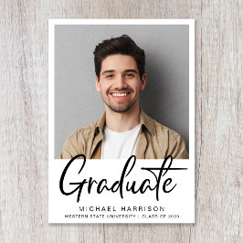 Moderner Foto Script Abschluss Ankündigung