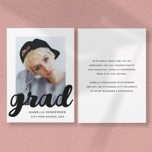 Moderner Foto Script Abschluss Ankündigung