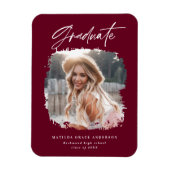 Moderner Foto-Skript-Bordeaux-Abschluss-Magnet Magnet (Vertikal)