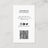 Moderner Foto Social Media Stylist mit QR-Code Visitenkarte (Rückseite)