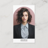 Moderner Foto Social Media Stylist mit QR-Code Visitenkarte (Vorderseite)