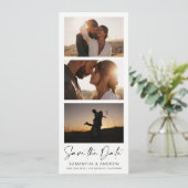Moderner Foto Stand 3-Foto Qr-Code Save the Date (Stehend Vorderseite)