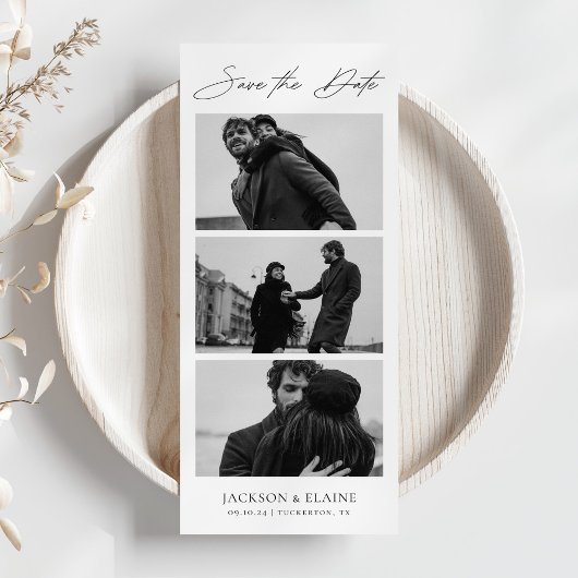 Moderner Foto Stand Minimaler Foto Strip Save The Date