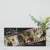 Moderner Foto Stand Save the Date Einladung (Stehend Vorderseite)