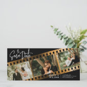 Moderner Foto Stand Save the Date Einladung (Stehend Vorderseite)