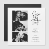 Moderner Foto-Stand Save the Date Hochzeitsmagnet Magnetkarte (Vorne/Hinten)