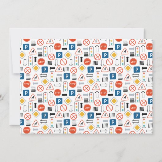 Moderner Foto Straßenverkehr Geburtstag Einladung (Rückseite)