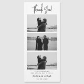 Moderner Foto Strip Magnetic Wedding Vielen Dank Magnetkarte (Vorderseite)