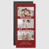 Moderner Foto Strip Magnetische Weihnachtskarte Magnetkarte (Vorne/Hinten)