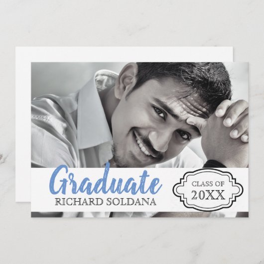 Moderner Foto Typ Abschluss Einladung (Vorne/Hinten)