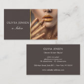Moderner Foto Typografie Make-up Artist Visitenkarte (Vorne/Hinten)