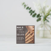 Moderner Foto Typografie Nail Artist QR Code Quadratische Visitenkarte (Stehend Vorderseite)