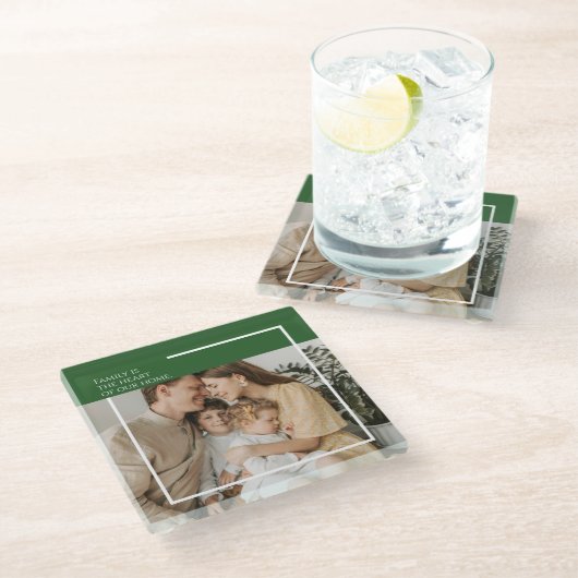 Moderner Foto-Untersetzer mit benutzerdefinierter Glasuntersetzer (Schrägansicht)