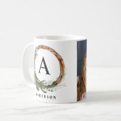 Moderner Foto-Urlaub mit minimalem Blattwerk Kaffeetasse (Vorderseite Links)