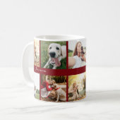 Moderner Fotocollage Dog Burgundy Kaffeetasse (Vorderseite Links)