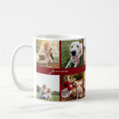 Moderner Fotocollage Dog Burgundy Kaffeetasse (Links)