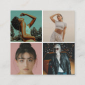 Moderner Fotograf 4 Fotos Grid QR Code Quadratische Visitenkarte (Vorderseite)