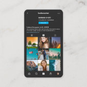 Moderner Fotograf Instagram Inspiriert Grid Black Visitenkarte (Vorderseite)