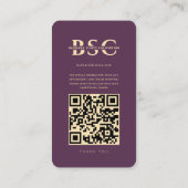 Moderner Fotograf Luxus Lila Instagram Grid Visitenkarte (Rückseite)