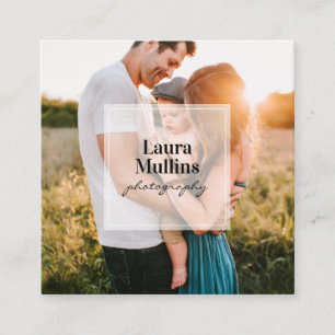 Moderner Fotograf mit weißem Quadrat Quadratische Visitenkarte