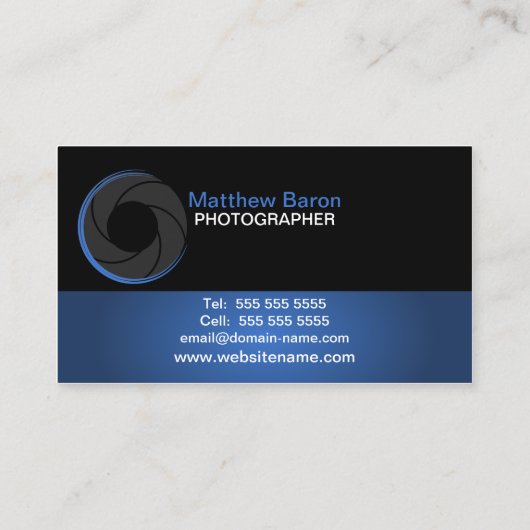 Moderner Fotograf Visitenkarte (Rückseite)