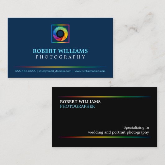 Moderner Fotograf Visitenkarte (Vorne/Hinten)