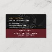 Moderner Fotograf Visitenkarte (Rückseite)